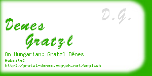 denes gratzl business card