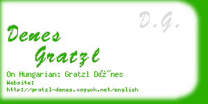 denes gratzl business card